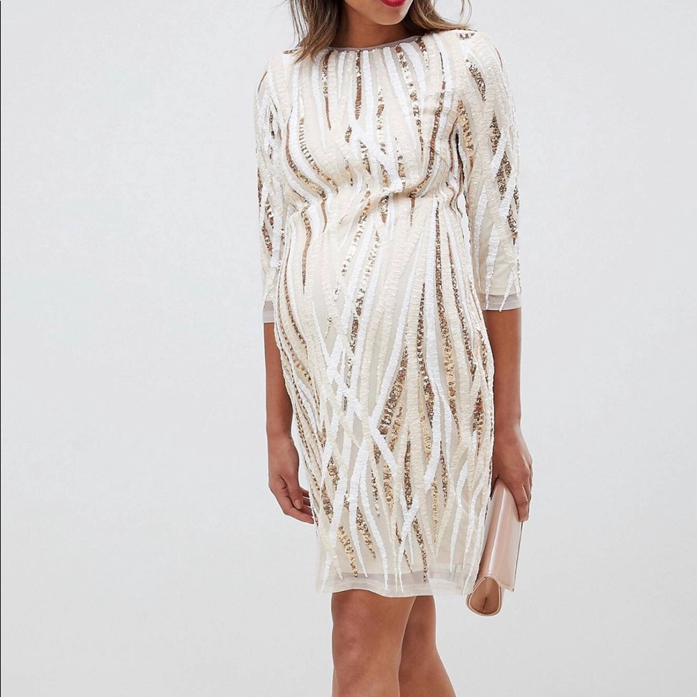 NWT TFNC Maternity sequin dress size US 6
